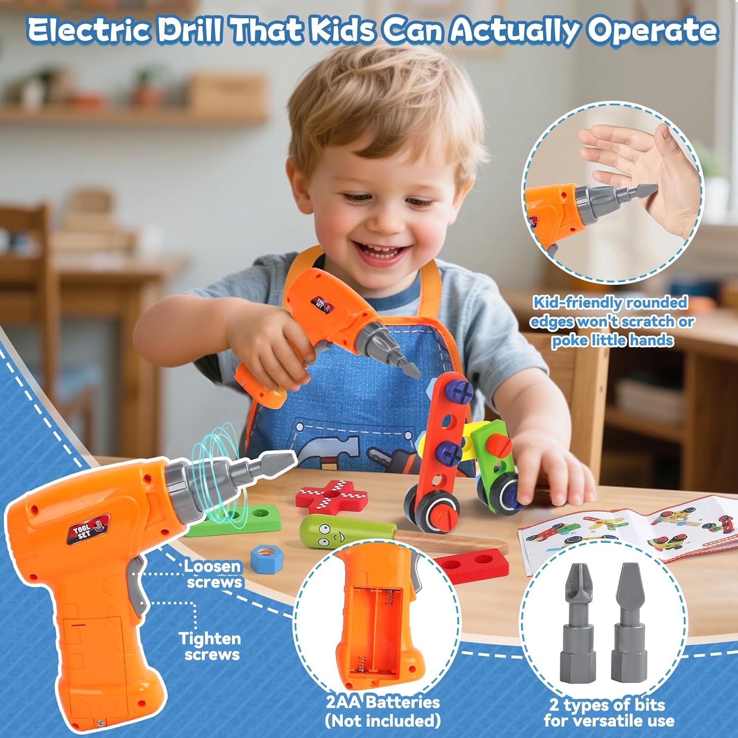 Detalle 2 de Kids Tool Set Wooden 47‑Piece Kit