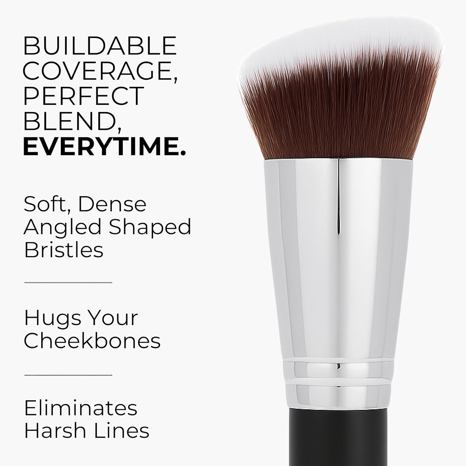 Detalle de Beauty Junkees Angled Blush Brush for Cream, Liquid & Powder Makeup