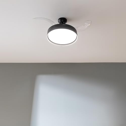 Detalle 2 de Cecotec EnergySilence Aero 4280 Invisible Black: ventilador de techo de 42" con aspas retráctiles y lámpara