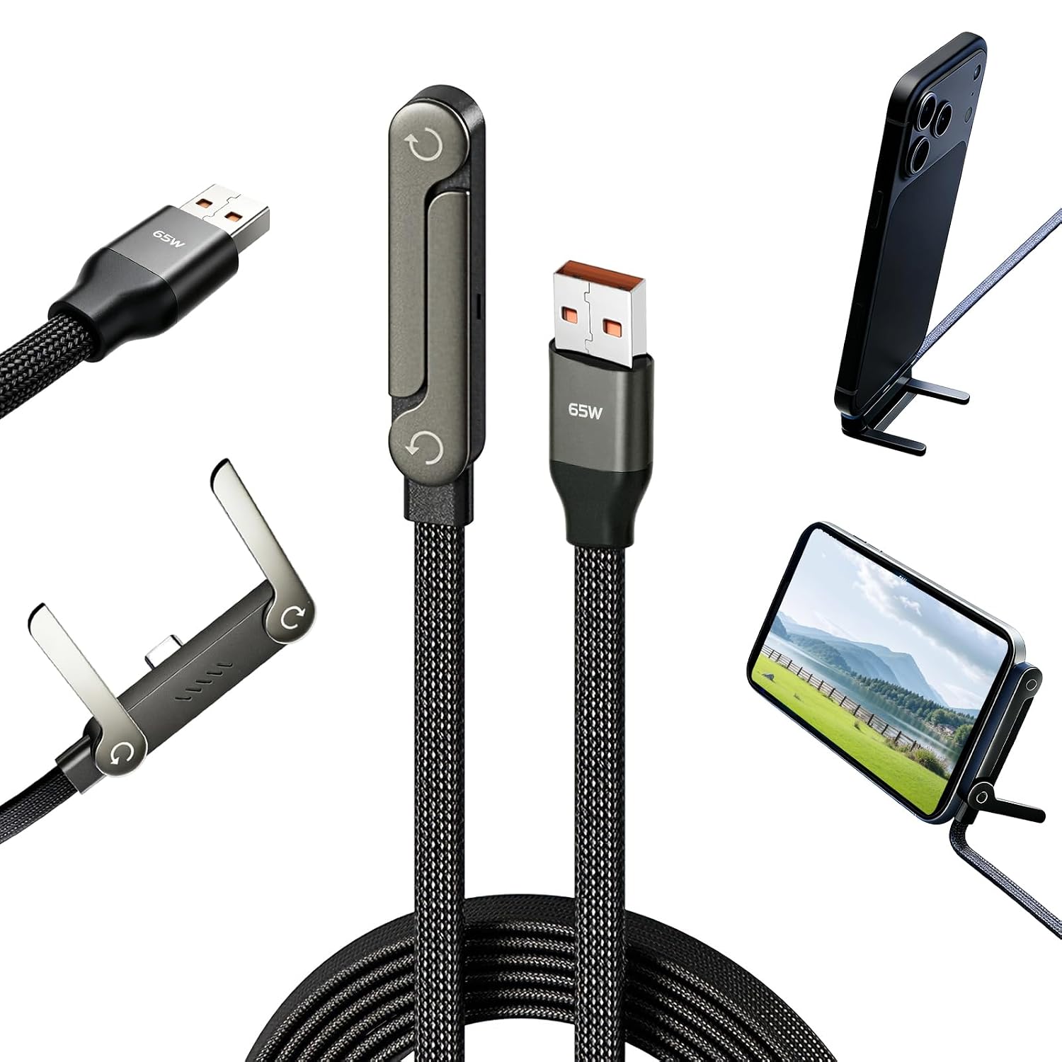Detalle 2 de USB-C cable charger with stand 1.5m 240W