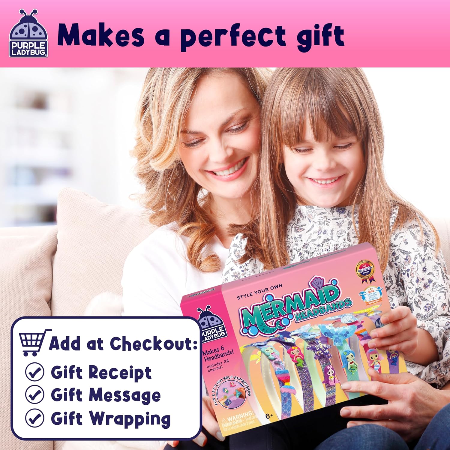 Thumbnail 5 de PURPLE LADYBUG DIY Headband Making Kit for Girls – Mermaid-Themed Craft Set