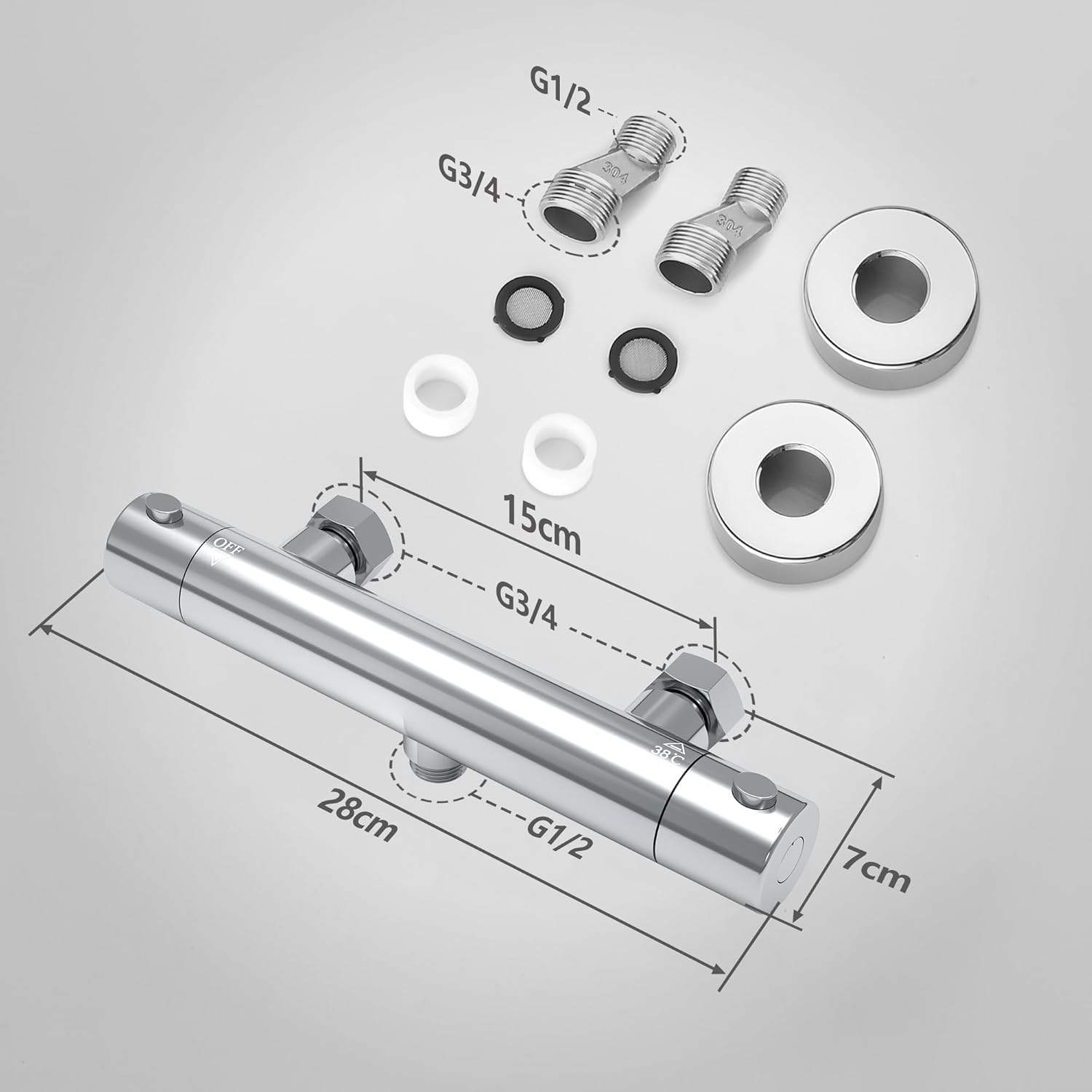 Thumbnail 6 de JOHO Thermostatbatterie Duscharmatur 38 °C Sicherheit
