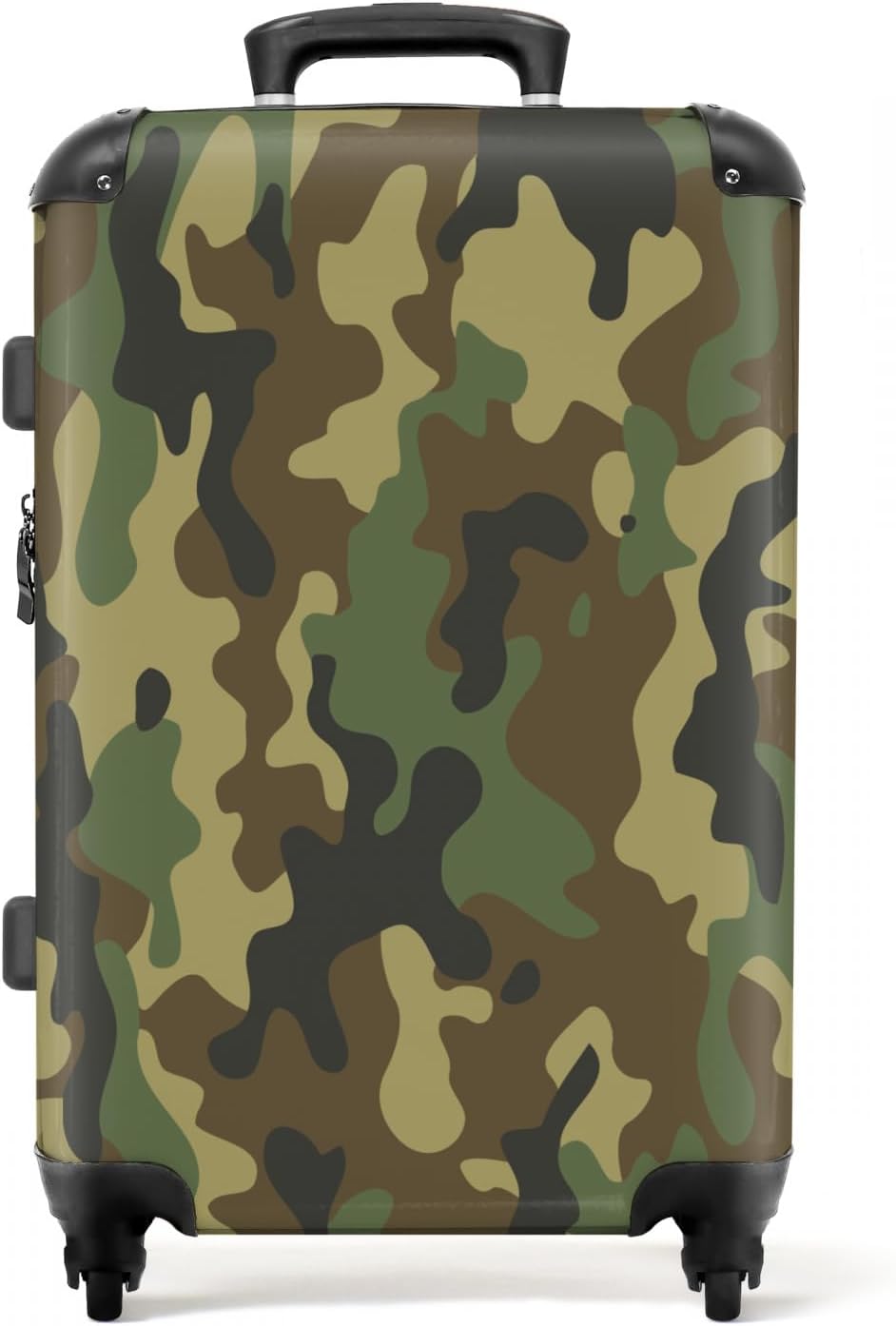 NoBoringSuitcases.com Valigia grande rigida 67 cm con motivo mimetico esercito, 72 L, 20 kg