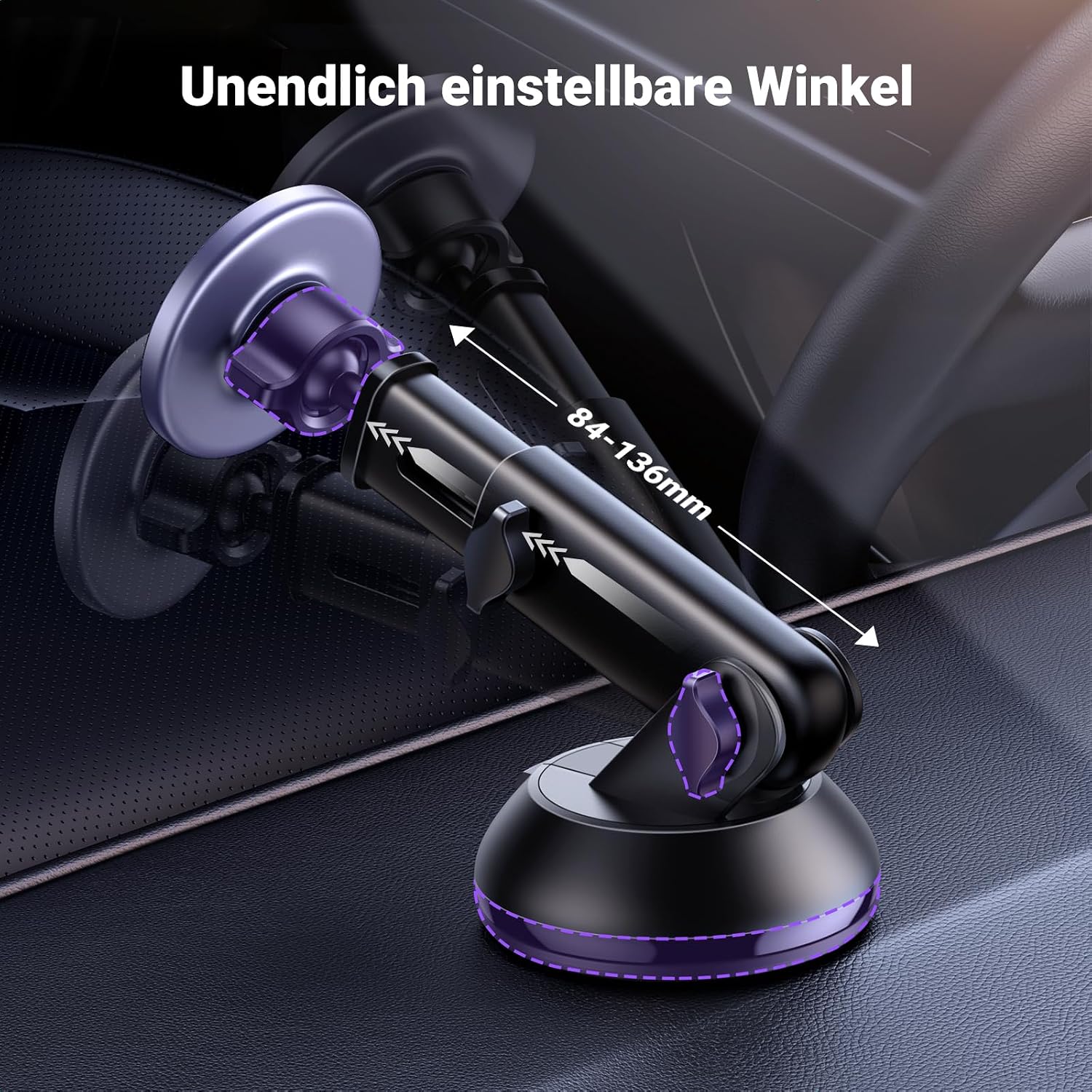 Detalle de UGREEN MagSafe Autohalterung 2-in-1 (360° drehbar) für iPhone & Smartphones – mit Lüftungsklipp und Saugnapf