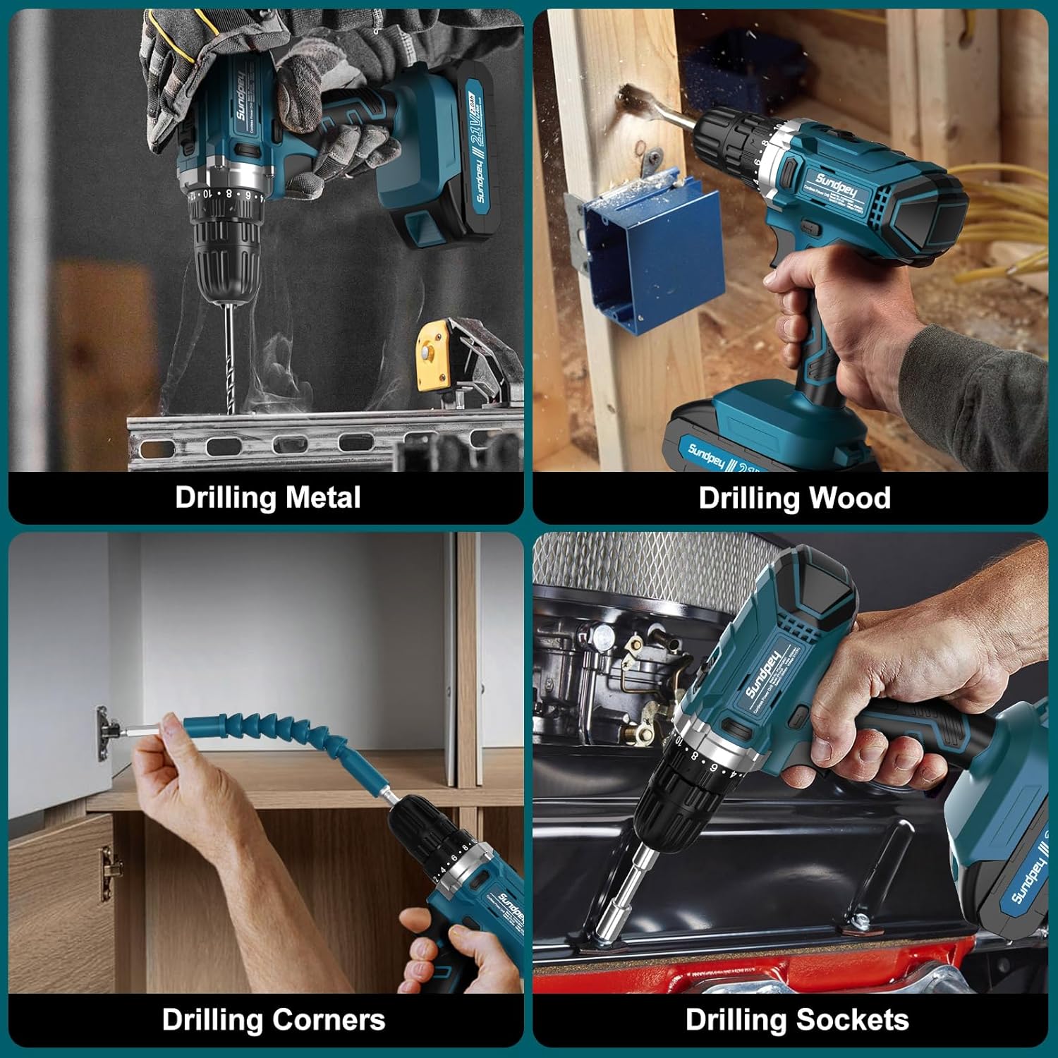 Thumbnail 5 de Sundpey 21V Cordless Drill Kit 255-PC