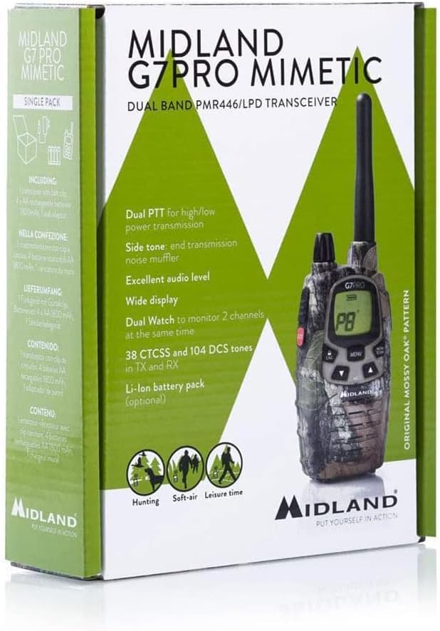 Detalle de Midland G7 Pro C1090.15 – radiotelefon PMR446/LPD, 8 + 69 kanałów