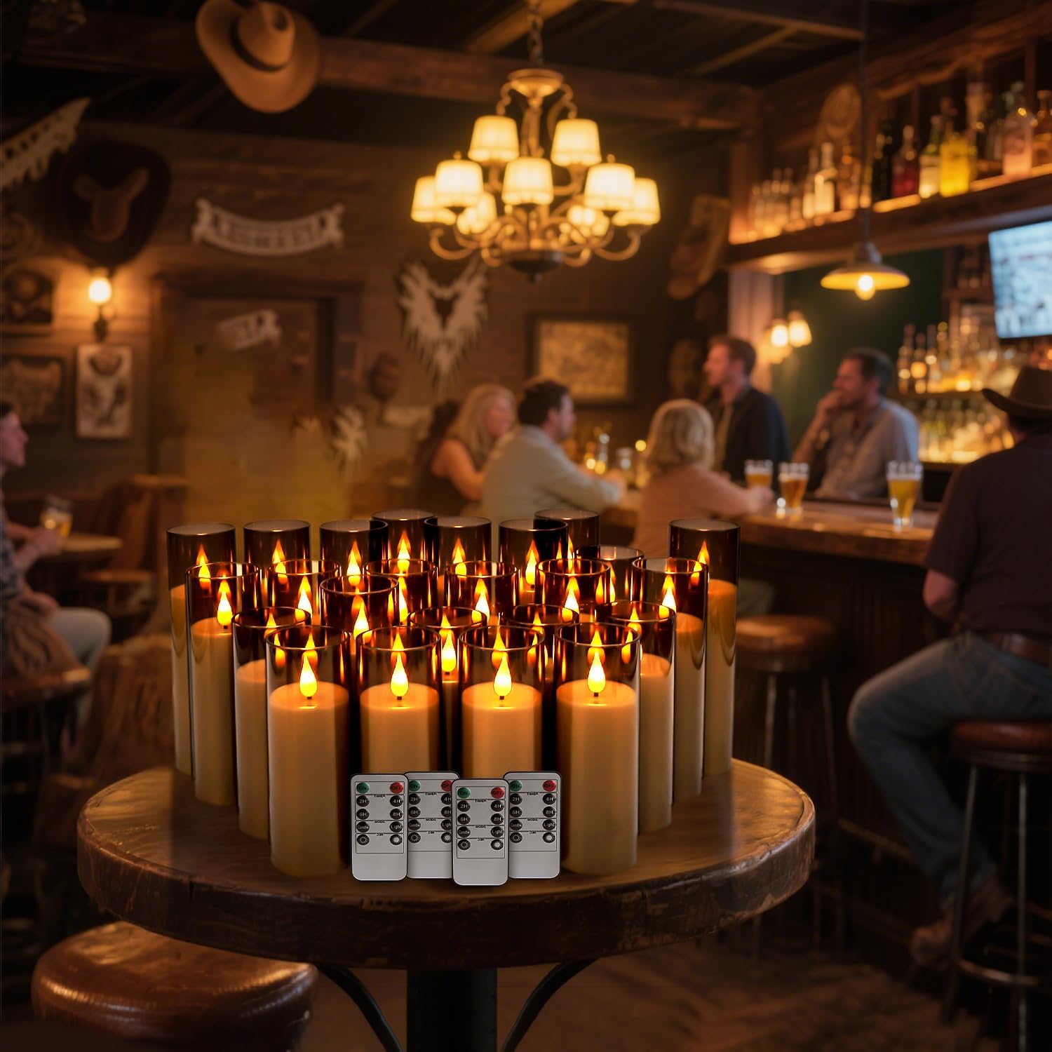 Thumbnail 6 de ECLHTLNY sa2SF Black LED Pillar Candles, 24-Pack, Remote, Timer & Flicker
