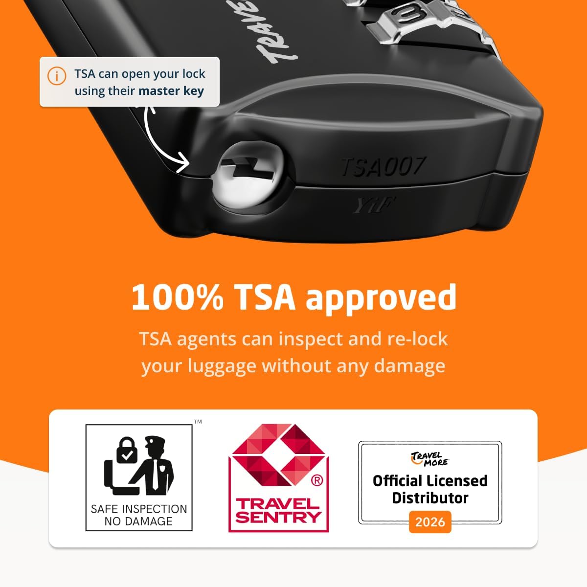 Thumbnail 2 de TravelMore 3 Pack TSA Luggage Locks with 4 Digit Combination – Heavy Duty Padlocks for Travel