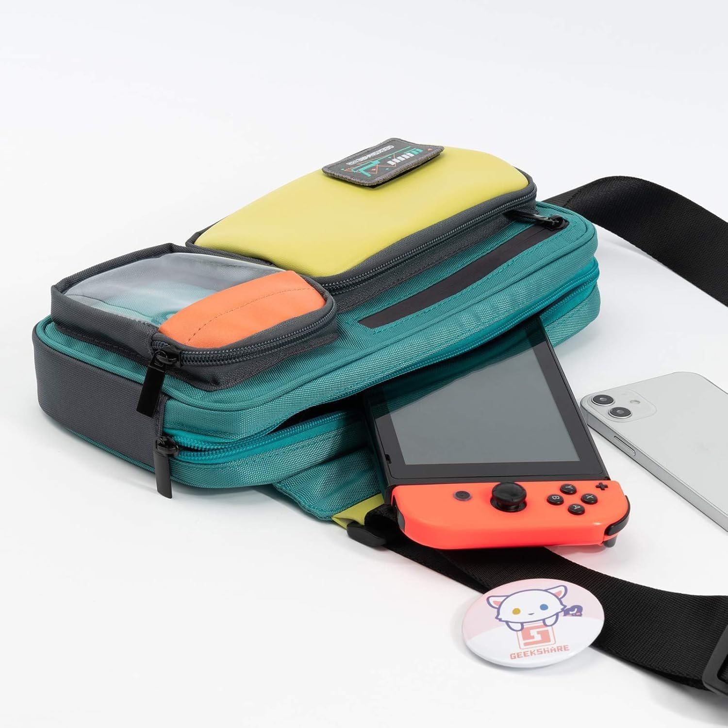 Thumbnail 6 de GeekShare Large Capacity Multifunctional Switch Travel Carrying Case (Laser Messenger Bag) for Nintendo Switch / Switch OLED