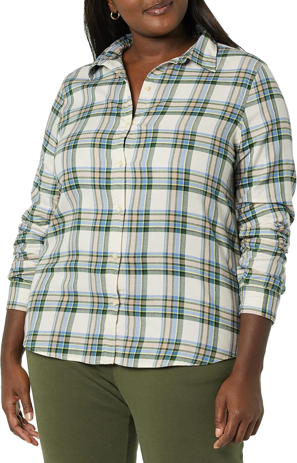 Thumbnail 4 de Amazon Essentials Women's Regular-Fit Long-Sleeve Lightweight Plaid Flannel Shirt