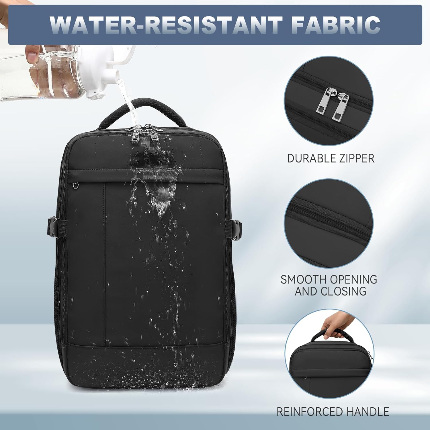 Thumbnail 6 de Lossga Sac à Dos Cabine 40x30x20 cm – Bagage à main 24L pour Ryanair, compartiments astucieux et antivol