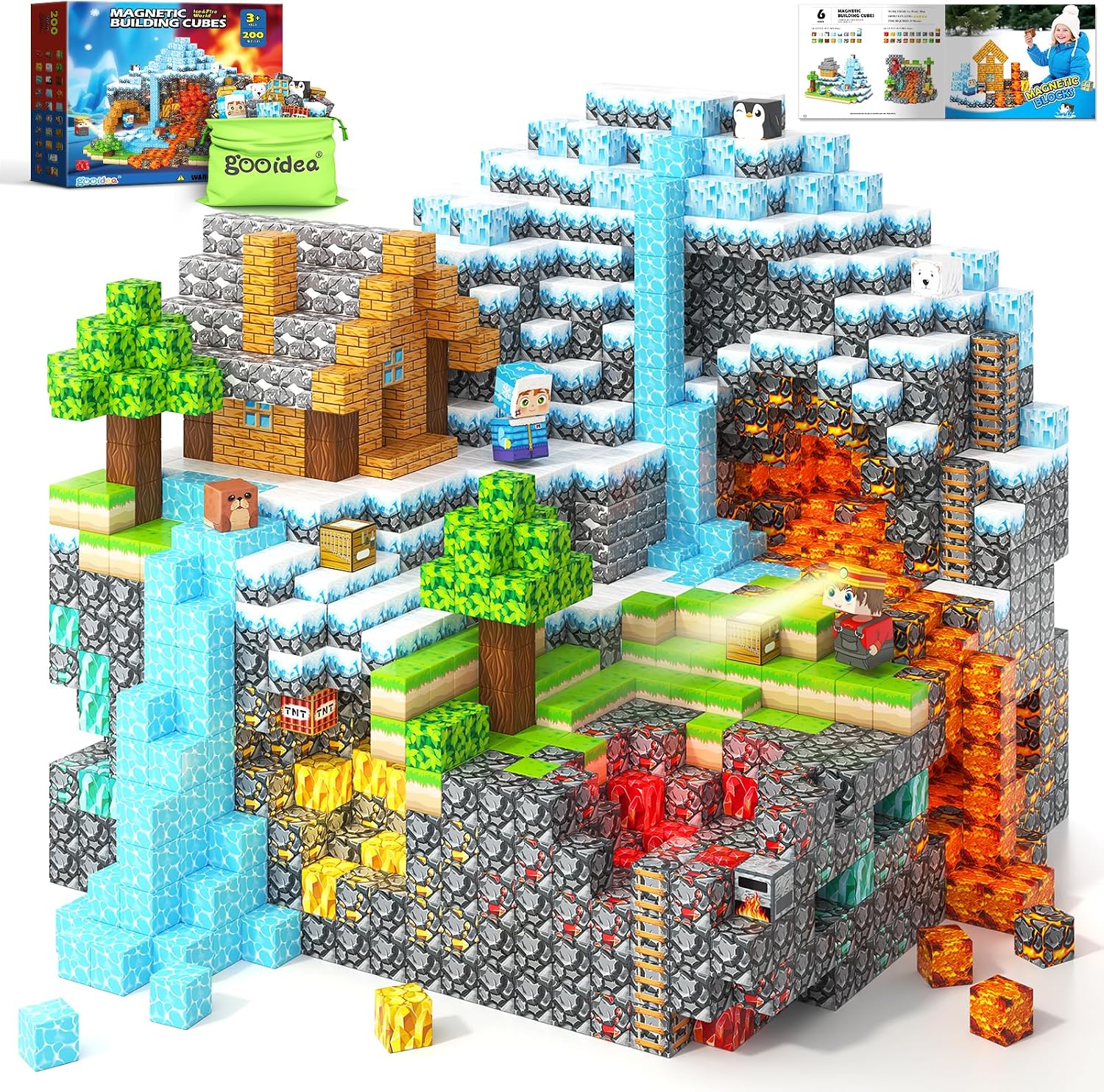 Detalle de Magnetic Blocks 200PCS Magnetic Building Blocks