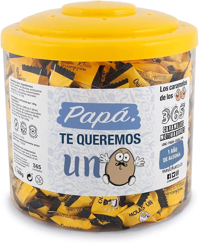 Regalo original Tarro con 365 caramelos motivadores para Papá 🍬
