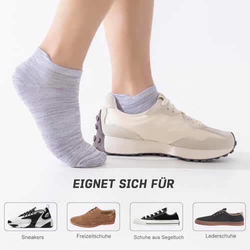 Detalle de Niorasen Bambus Sneaker Socken – 6 Paar, Unisex, Größe 37–42