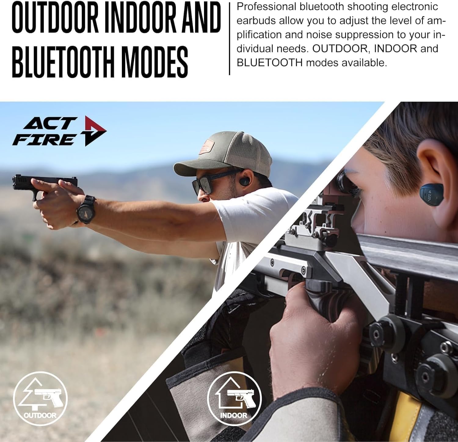Detalle 1 de Bluetooth Shooting Ear Protection Earbuds with 3 Sound Modes