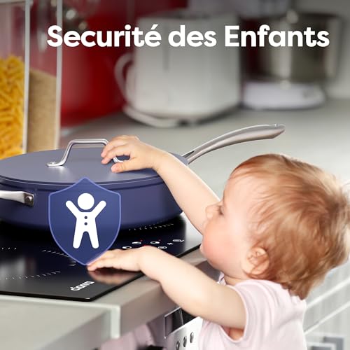 Detalle de CIARRA Plaque à Induction encastrable 60 cm – 4 feux, Puissance limitée 2,8/3,5/6 kW