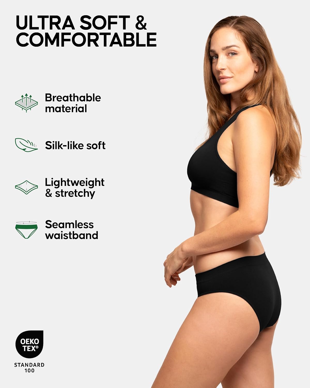Detalle de Culottes en bambou stretch DANISH ENDURANCE, lot de 3