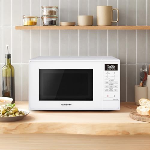 Detalle de Panasonic NN-E27JWMBBQ 20L Compact Microwave: 800W, Touch Control, 9 Auto Programmes