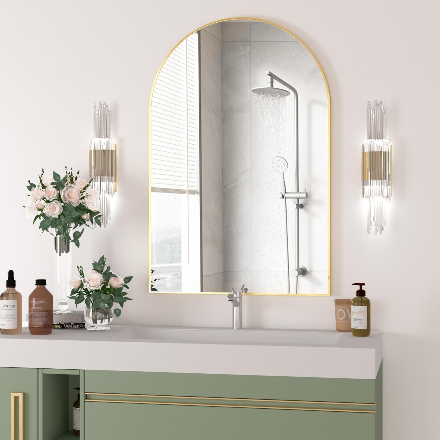 Detalle de NEUWEABY arched wall mirror 20 x 30 in