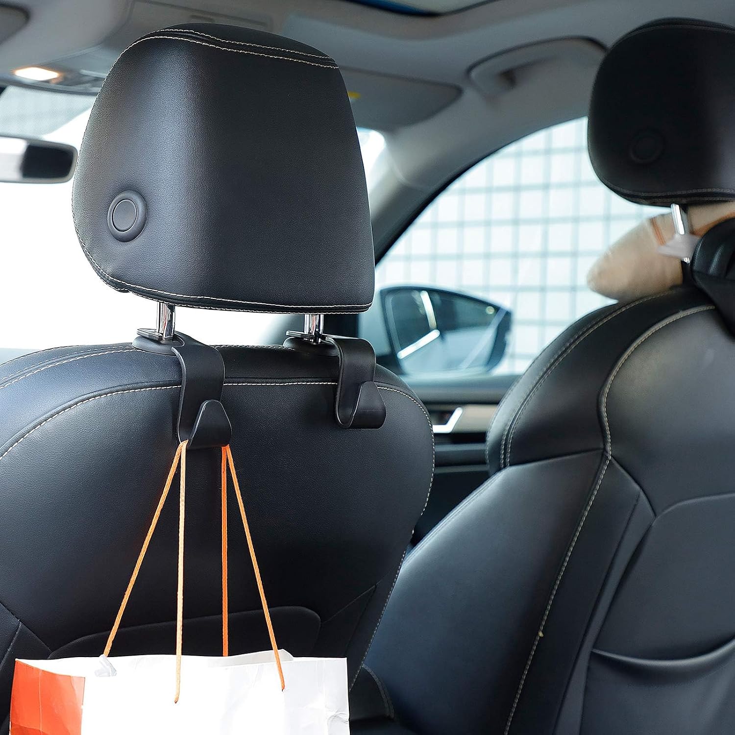 Detalle de anyuan boy 6 Stück Autositz-Haken – ABS-Kopfstützenhaken zur Platzsparung im Auto