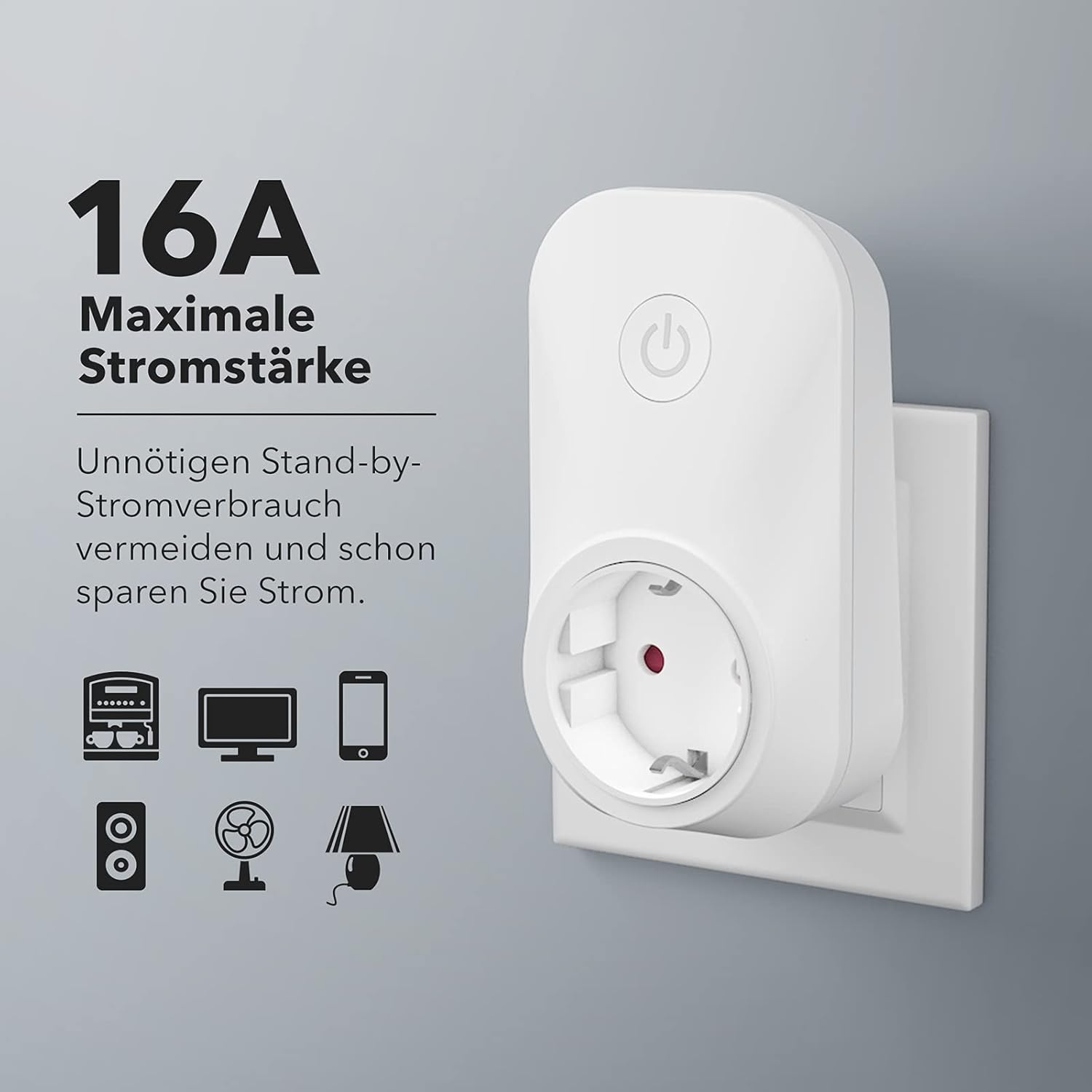 Detalle 2 de HBN Funksteckdosen-Set (5x Steckdosen) mit 2 Fernbedienungen – 3680 W, 230 V, Reichweite bis 30 m, Weiß