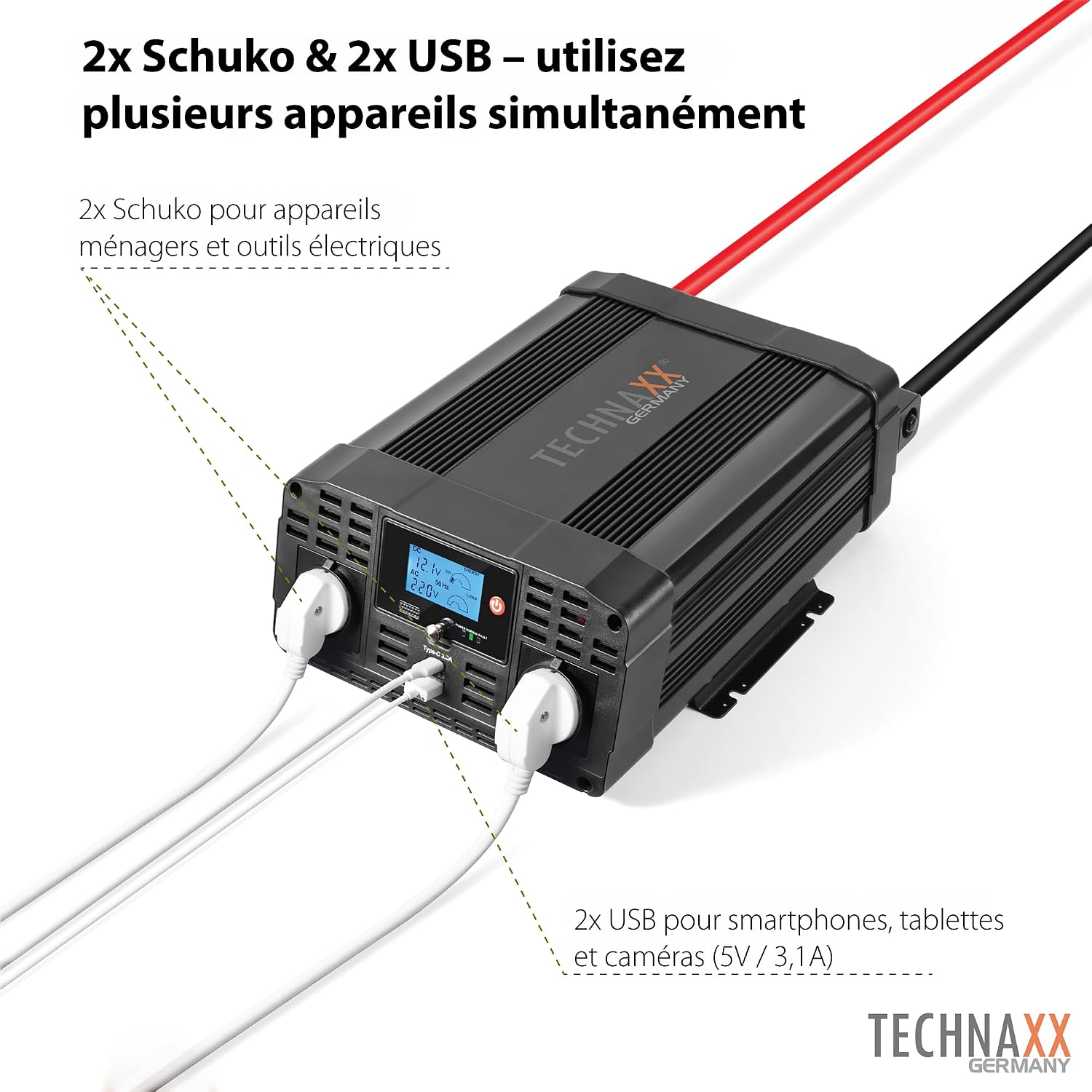 Thumbnail 3 de Technaxx TE20 Onduleur pur sinus 2000W
