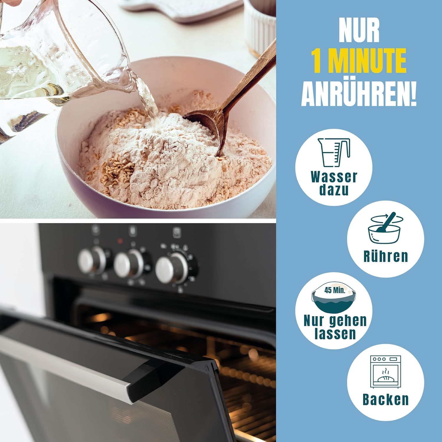 Thumbnail 2 de Marcel’s Buttermilchbrot Sauerteigbrot ohne Weizenmehl (1200 g, für 3–4 Brote) – Brotbackmischung mit Roggenmehl & Sauerteig