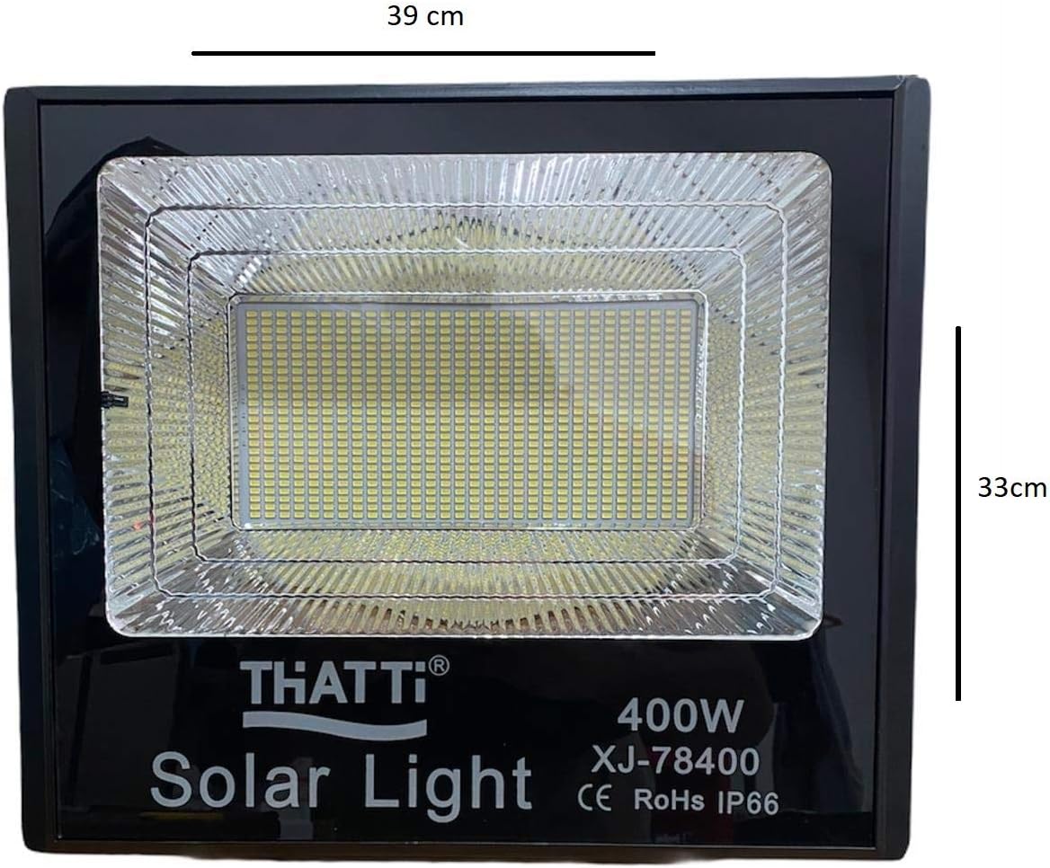Detalle 2 de Tempo di Saldi Faro 400W a LED SMD con Pannello Solare, Sensore Crepuscolare e Telecomando
