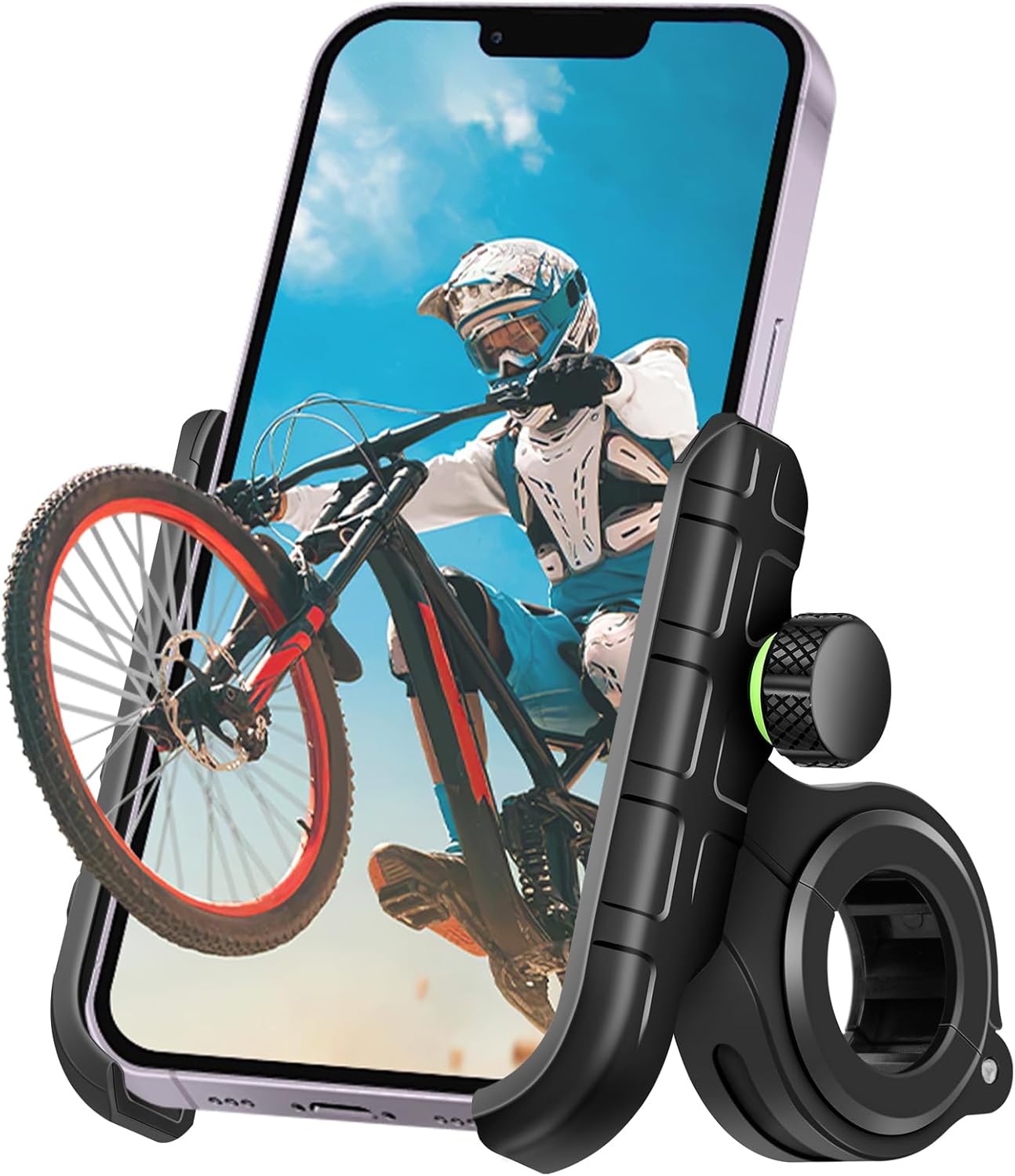 Detalle de BTNEEU Support Téléphone Vélo et Moto – Support guidon universel 360° avec pas de sécurité renforcé