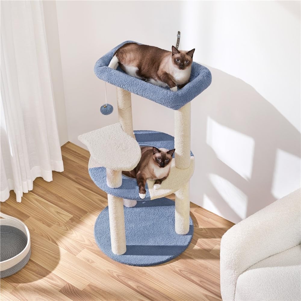 Detalle de Yaheetech Albero per Gatti Alto 90 cm: Tiragraffi multifunzionale con tana trasparente e piattaforma a forma di pesce