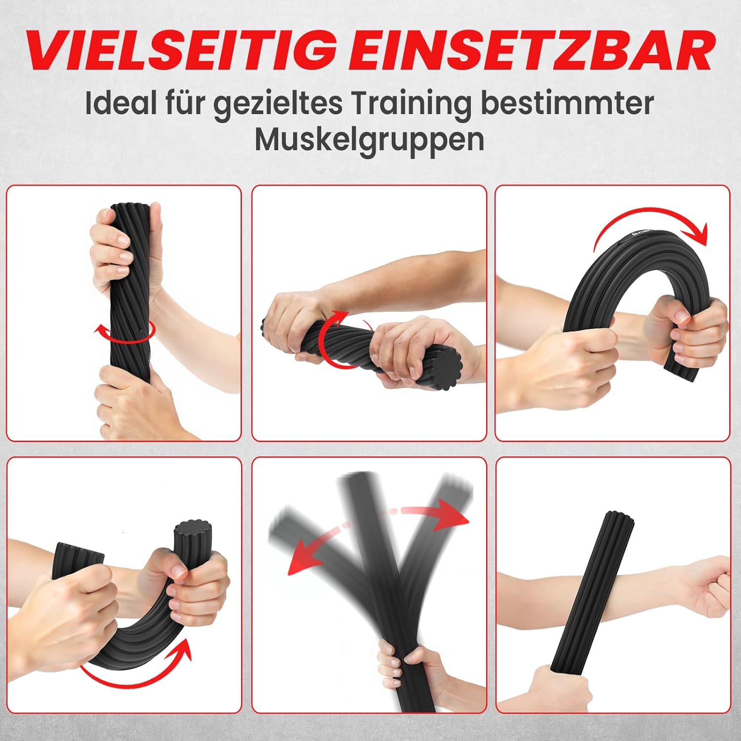 Thumbnail 4 de FUNFLEX Flexible Widerstandsstangen-Set (3 Stärken) für Tennisarm, Griffkraft- und Handtraining