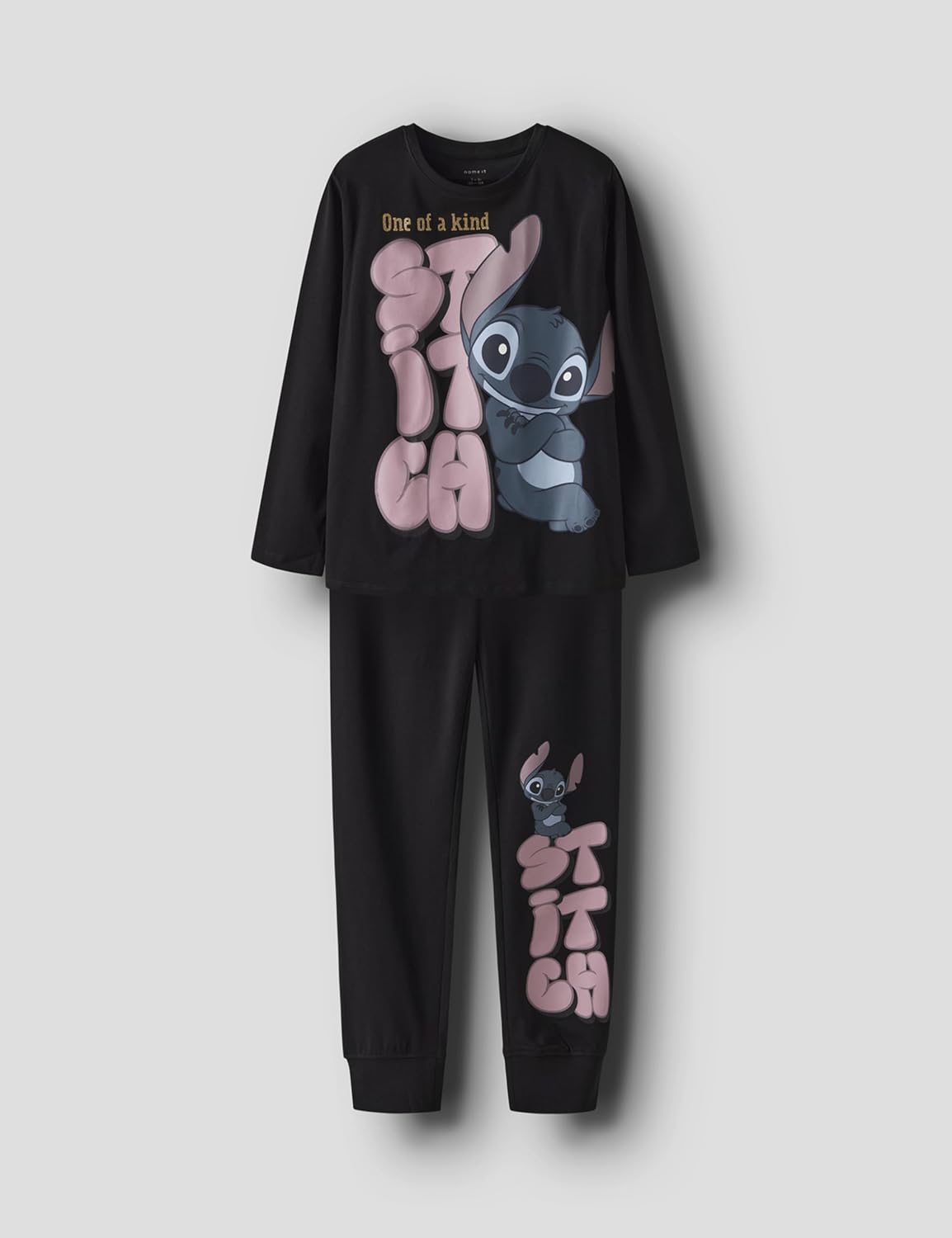 Detalle de NAME IT Nkfolina Stitch LS Nightset Wdi – Set pijama bambino/a a maniche lunghe