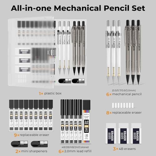 Thumbnail 5 de Nicpro portamine 6 pezzi con custodia e ricariche ✏️