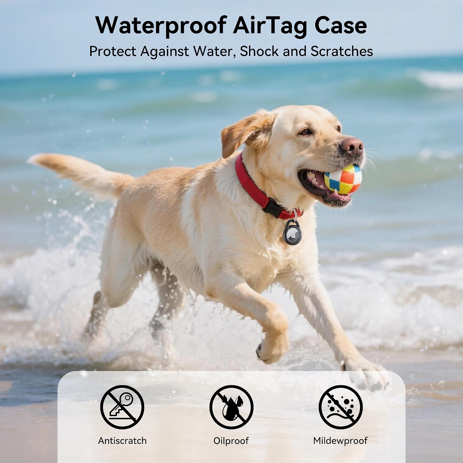 Detalle 2 de Citymore AirTag Holder with Keychain, Black 4-Piece TPU Case for 1st & 2nd Gen