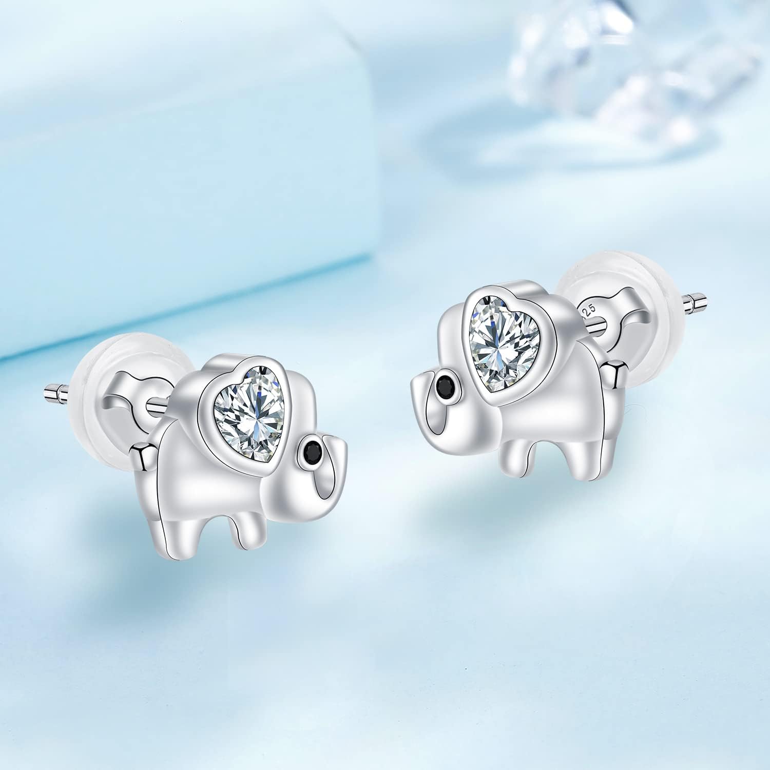 Detalle de Arrebol Pendientes Plata de Ley 925 Elefante