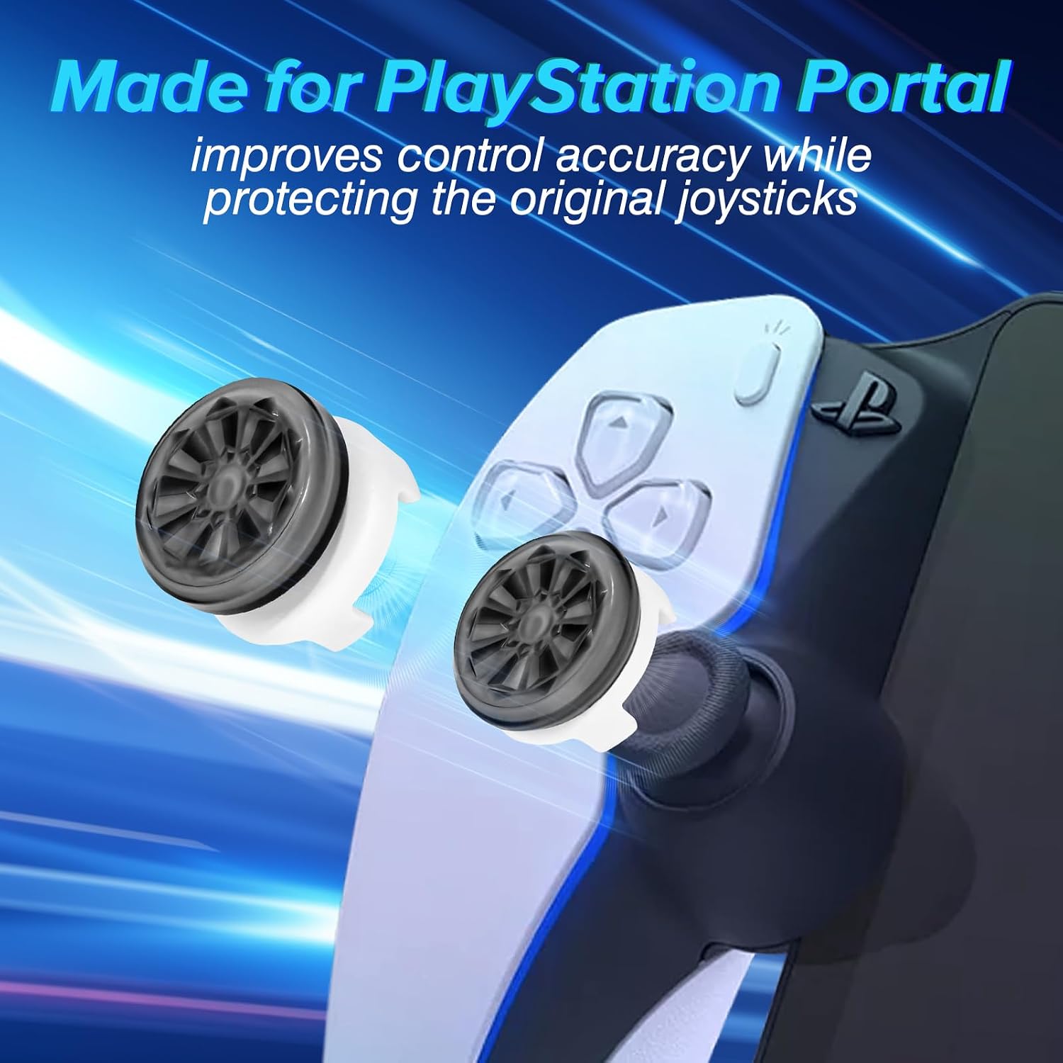 Detalle de DLseego Thumb Grips for PlayStation Portal – Silicone Mid/High-Rise Anti-Slip (2 Pack)