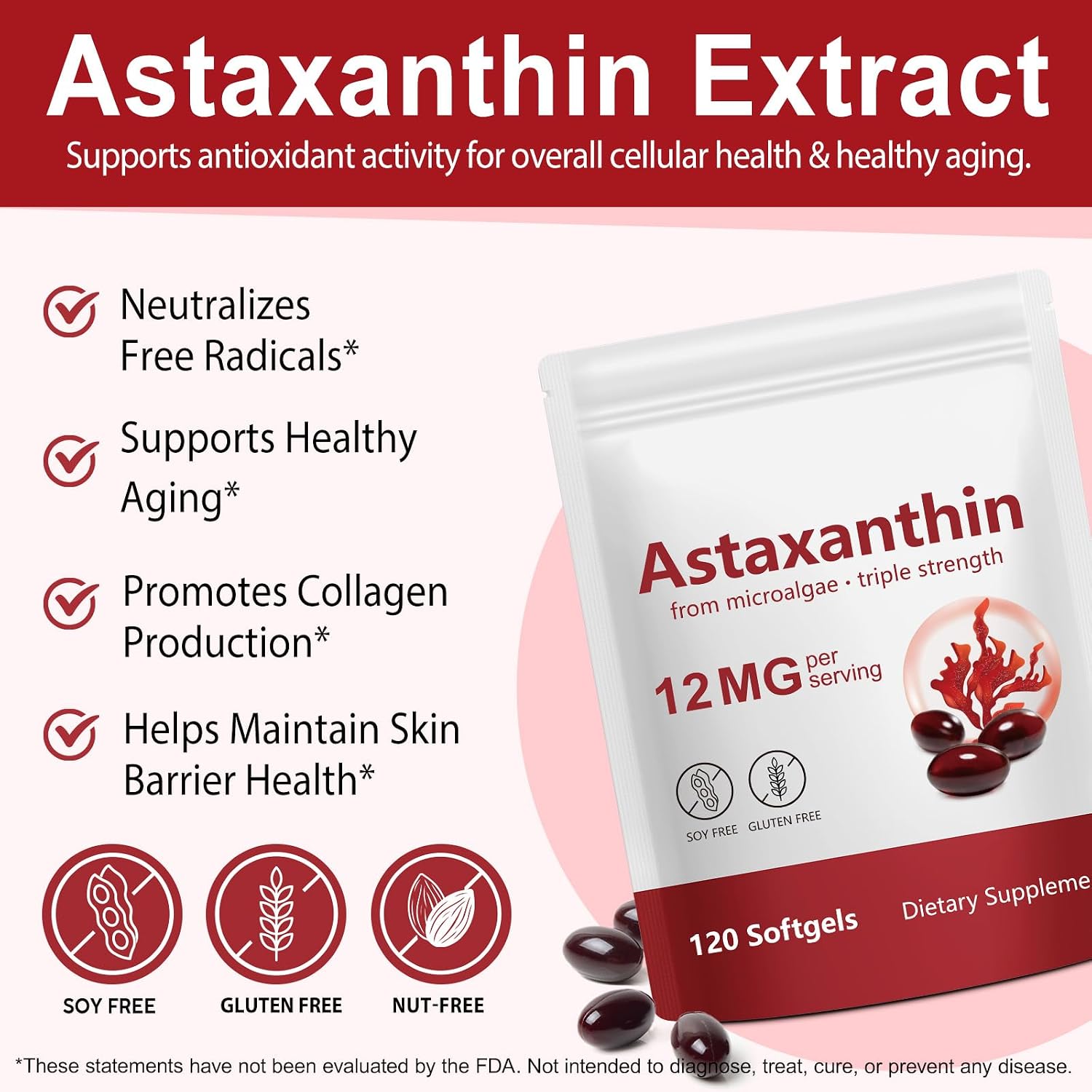 Detalle 2 de Tiuedu Astaxanthin Supplement 12 mg