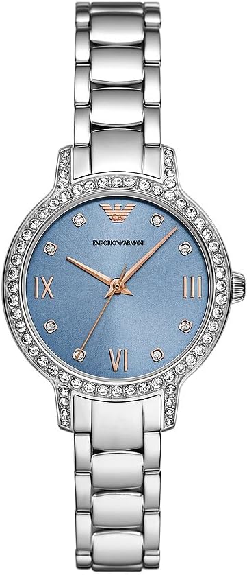 Detalle de Emporio Armani Orologio da donna – Cassa in acciaio inox, vetro minerale, design circolare