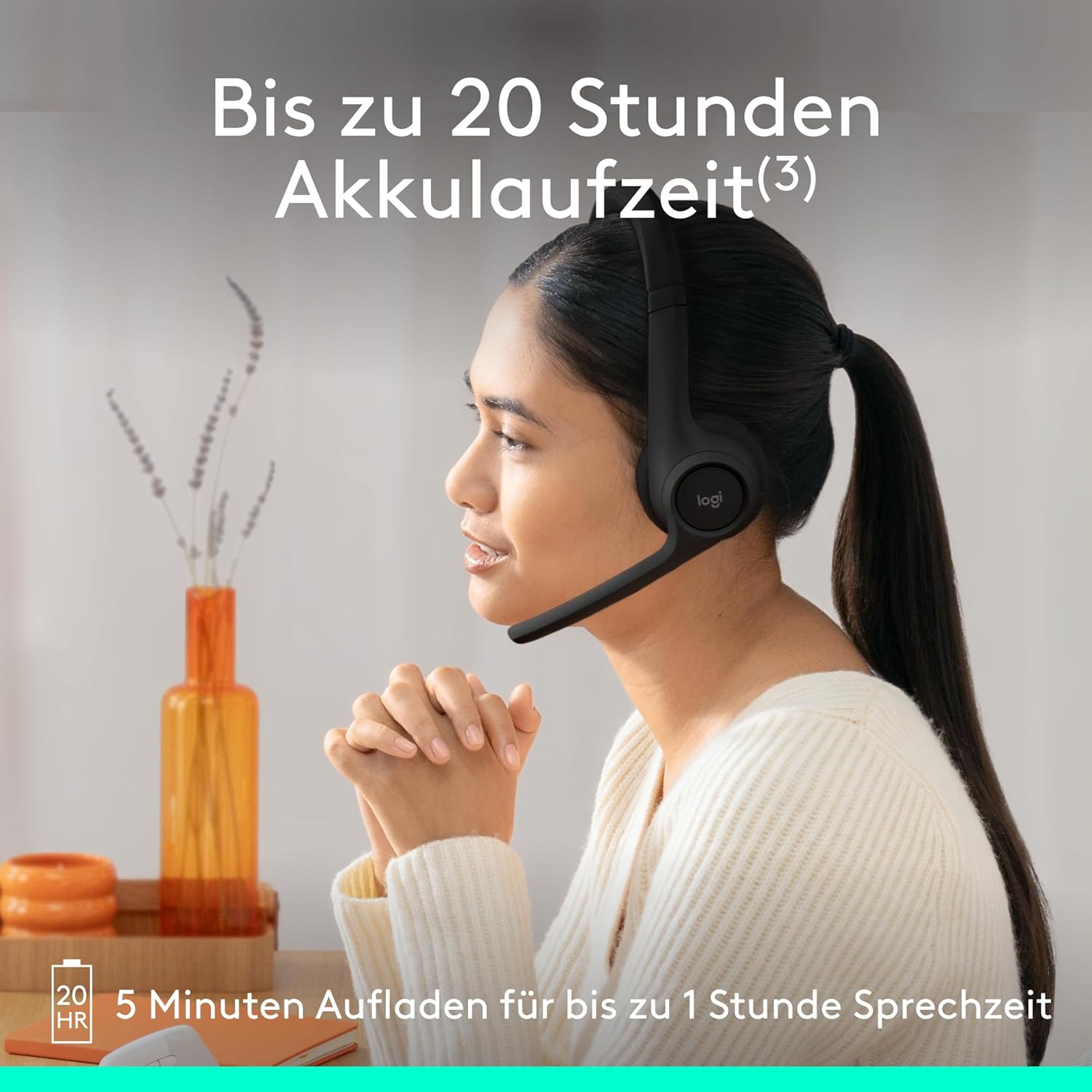 Thumbnail 4 de Logitech Zone 300 Wireless Headset Schwarz