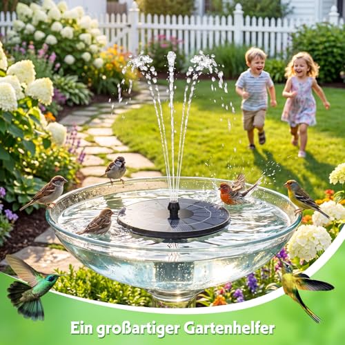 Thumbnail 7 de AISITIN Solarbrunnen für Draussen mit 4 Sprüh Effekten und 4 Stützstäben – solarbetrieben, 3,8 W Modul