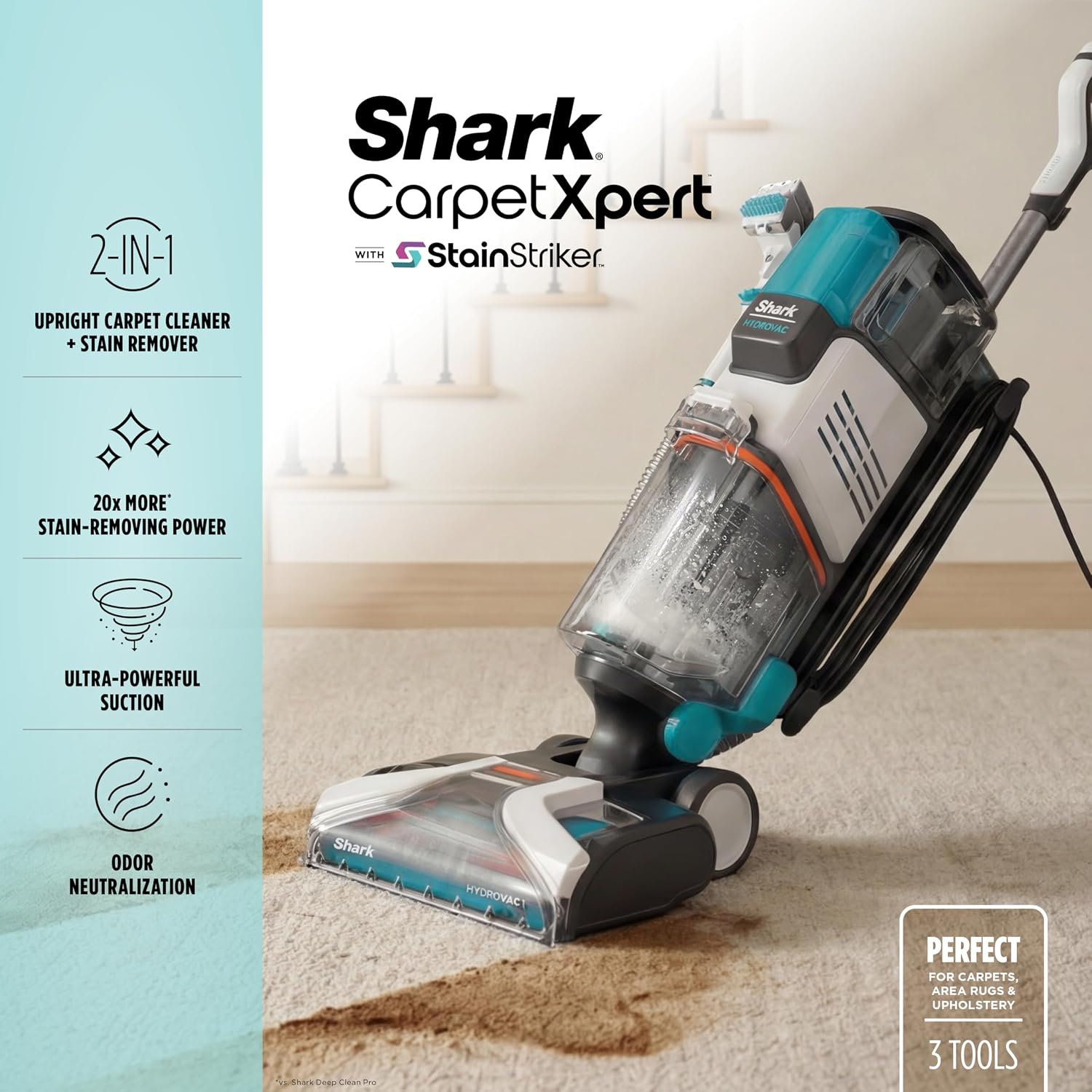 Detalle 2 de Shark CarpetXpert EX201 Carpet & Upholstery Cleaner with StainStriker and 3 Tools