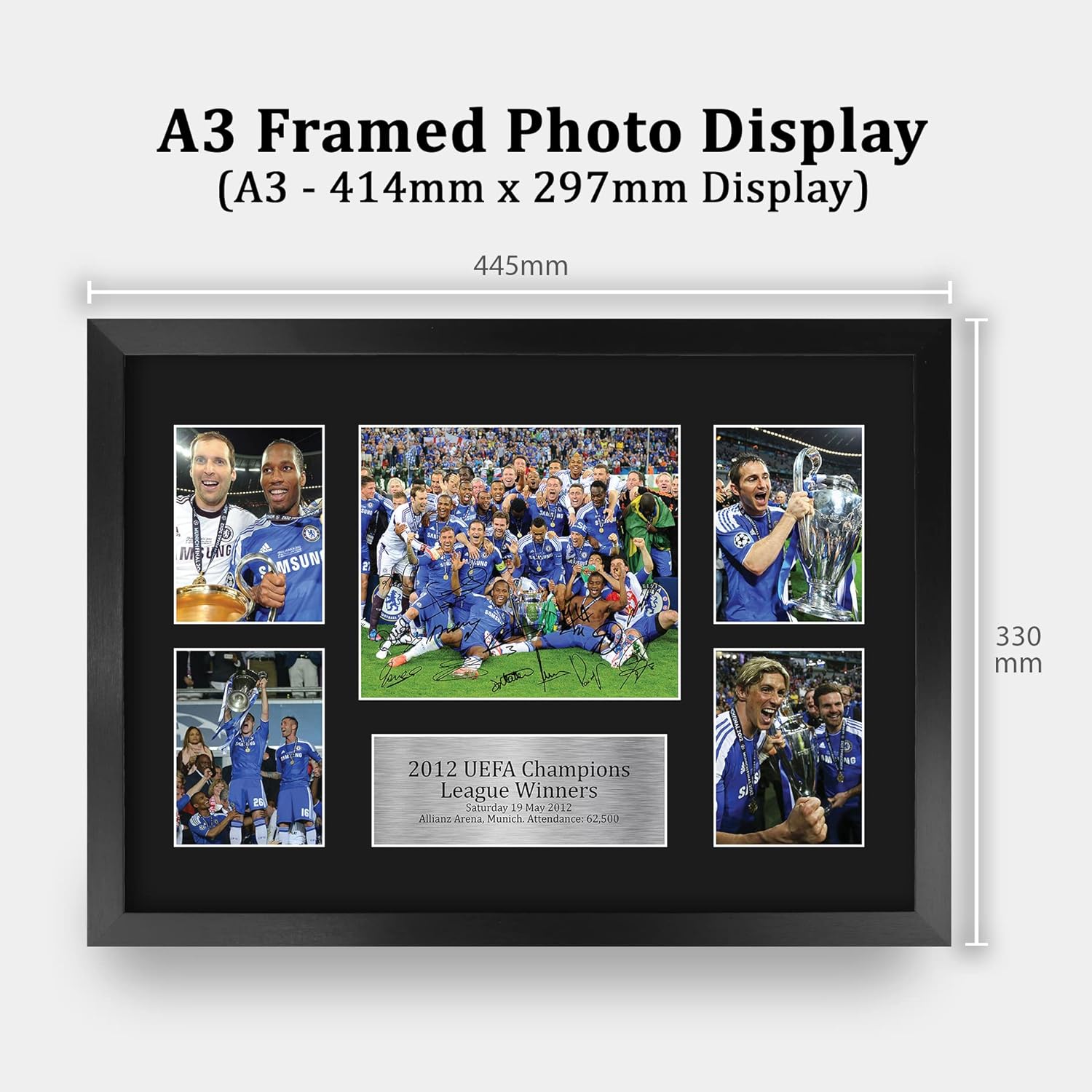 Thumbnail 1 de HWC Trading FR A3 Champions League Winners 2012 framed signed autograph memorabilia photograph display