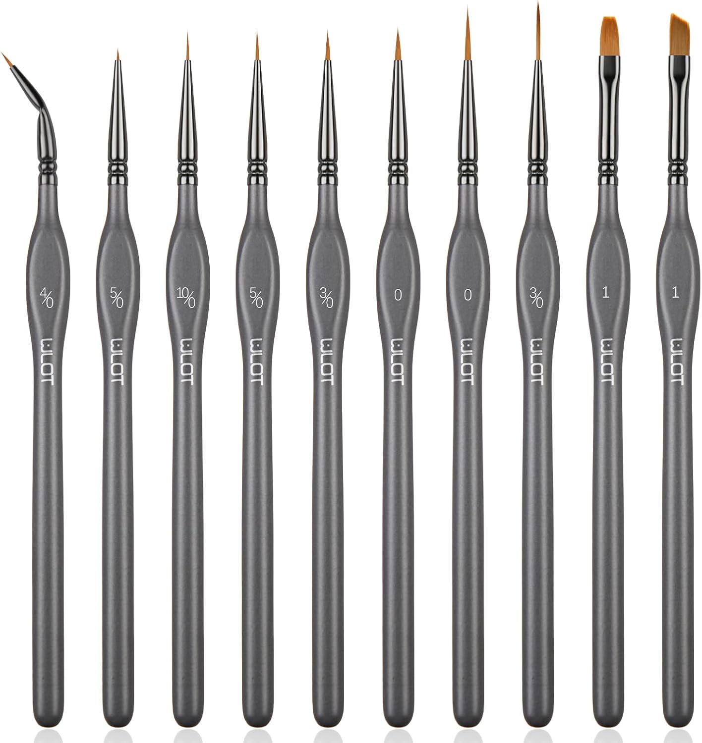 Detalle de Fine Detail Brushes with Triangular Handles — Golden Maple Series, 10-piece Set