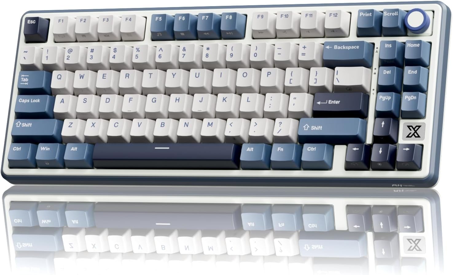 Detalle de RK ROYAL KLUDGE X87 Gasket Mechanical Keyboard — 75% Wireless with Volume Knob, X-Plate Touch, Hot-Swappable, Beige Switch