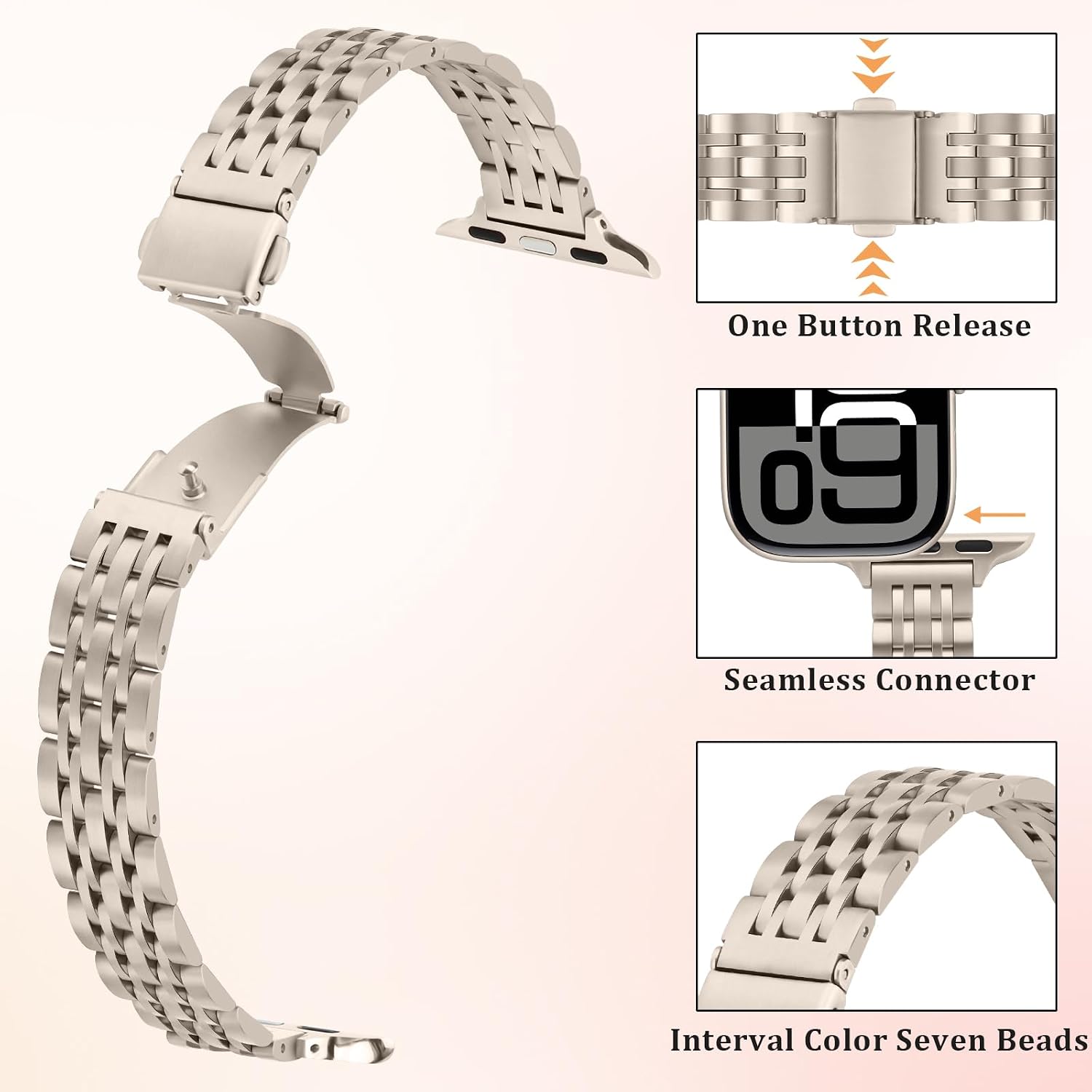 Detalle 2 de Anlinser Metal Strap for Apple Watch 14 mm
