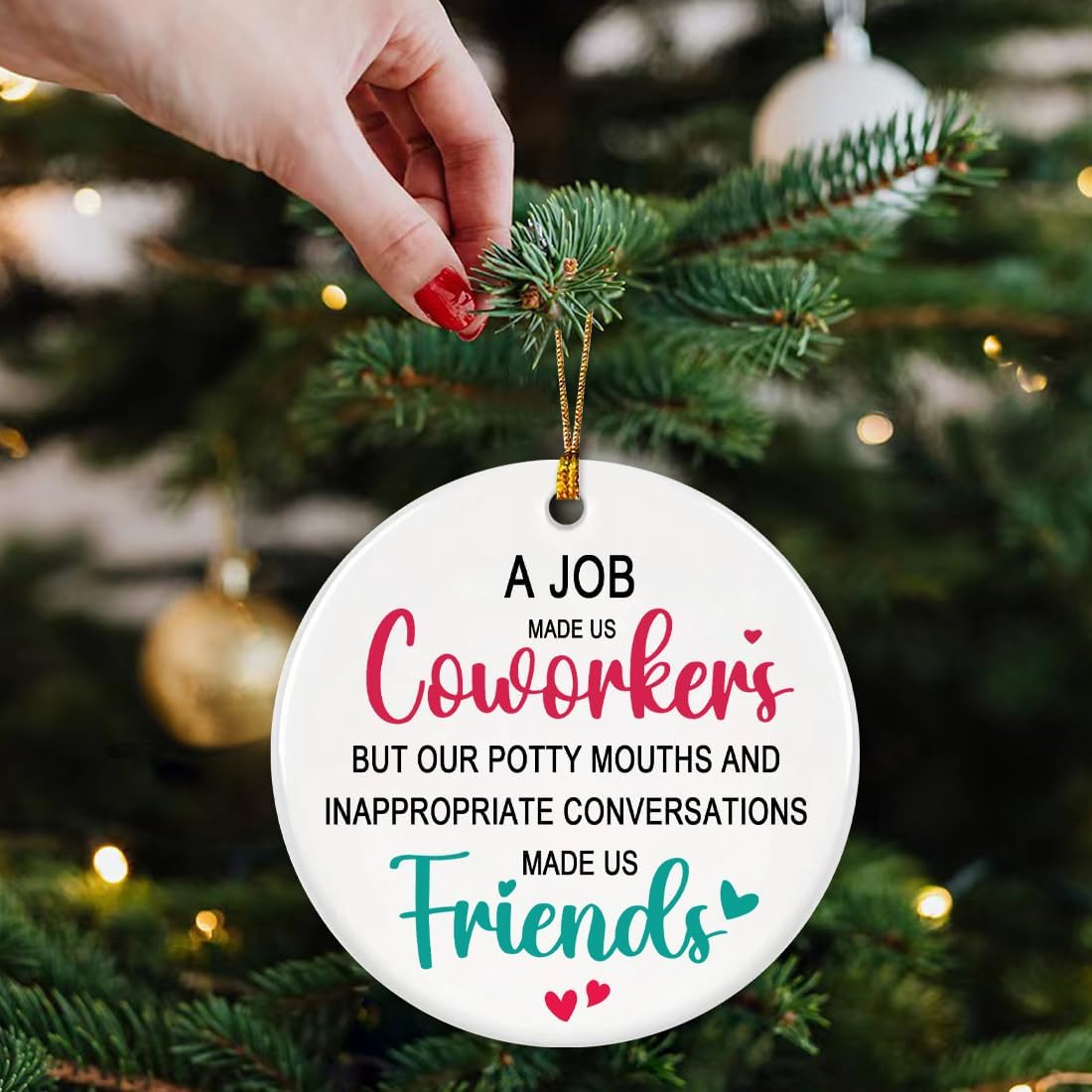 Detalle de Coworker Christmas Ornament 2025 — Funny Work Friend