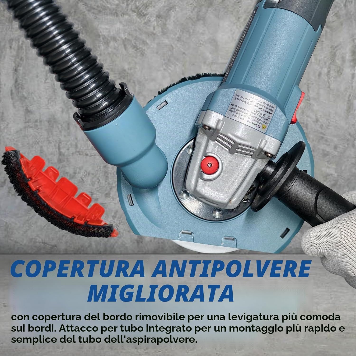 Thumbnail 2 de FANZWORK 1900W (MAX) Smerigliatrice per calcestruzzo con motore brushless EC – 125 mm, cuffia aspirazione e valigetta