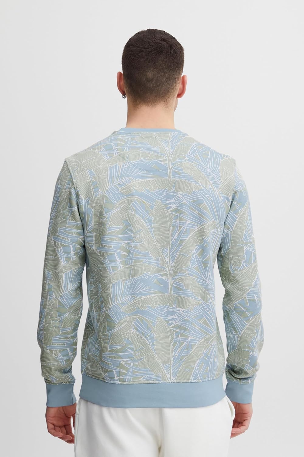 Detalle de Blend Herren Sweatshirt Pullover 20715350 mit Rundhalsausschnitt und Blumen-Allover-Print