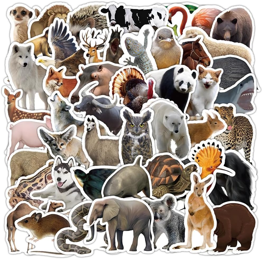 Detalle de Animal Vinyl Stickers, 50-Piece Pack