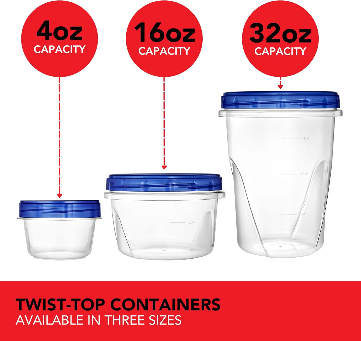 Detalle de Stock Your Home Food Storage Containers, 4 oz